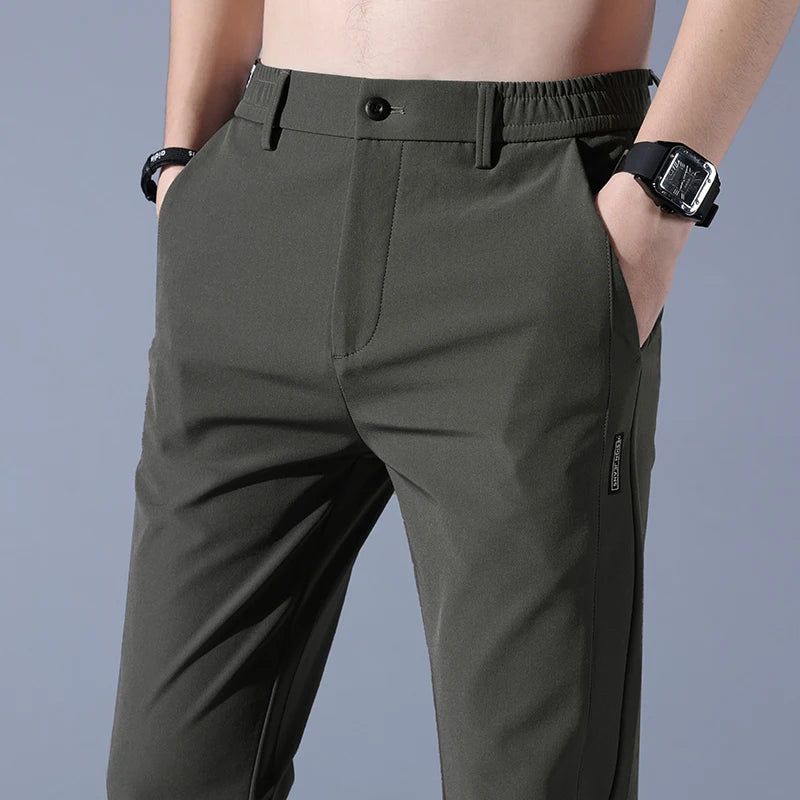 2025 Spring Summer Ultra-thin Men's Stretch Slim Straight Casual Pants High Quality Fashion Breathable Golf Sports Trousers