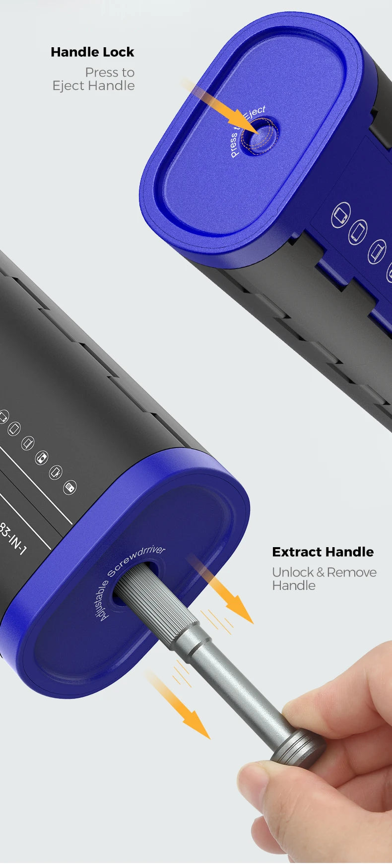 83 IN 1 Precision Electric Screwdriver Set Cordless 4 Levels Adjustable Comes Fill Light Rechargeable For IPhone Watch Camera PC