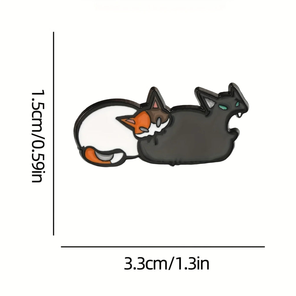 1pc Cat Enamel Brooch - Cute cat design, perfect for lapels, bags or jewelry