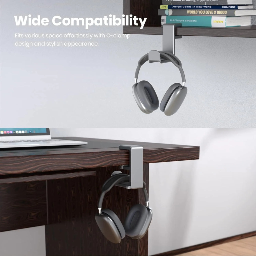 No Punch Table Clip Hook Headphone Holder 360 Degree Rotating Headphone Holder Miscellaneous Storage Hanging