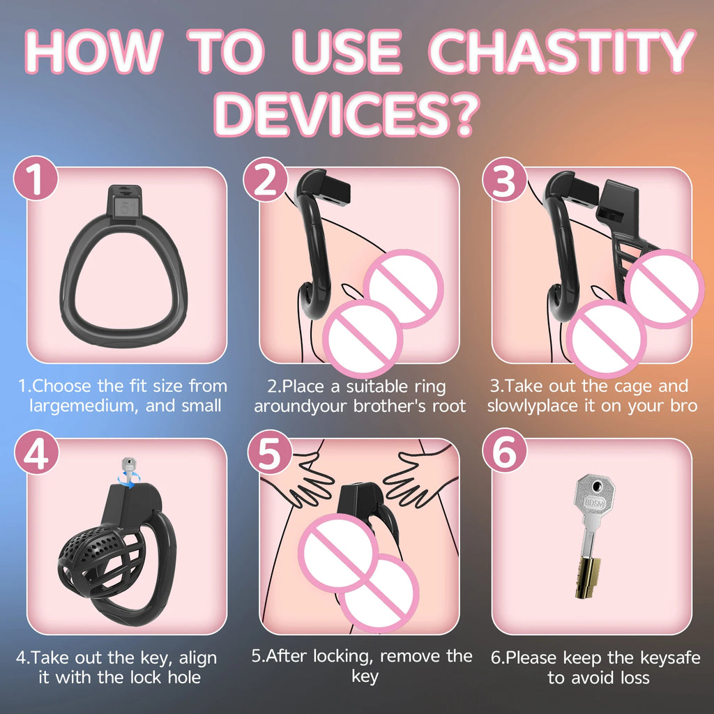 Leather Chastity Harness with Silicone Cage - Adjustable Male Chastity Belt Pants for Locked Play