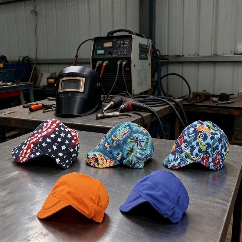 Multi-Color Flame Retardant Welding Cap, Anti-Burn Protective Head Cover Welder Work Hat