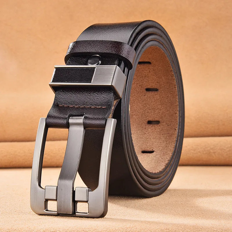 Plus Size 140 150 160 170cm Belt Male Fashion Men's Luxury Designer Cowskin Belts for Jeans Genuine Leather Pin Buckle Belt