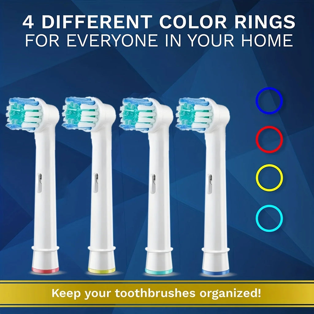 4 toothbrush heads, compatible with Braun Oral-B electric toothbrush, replacement brush heads for Vitality Pro 1000 2000