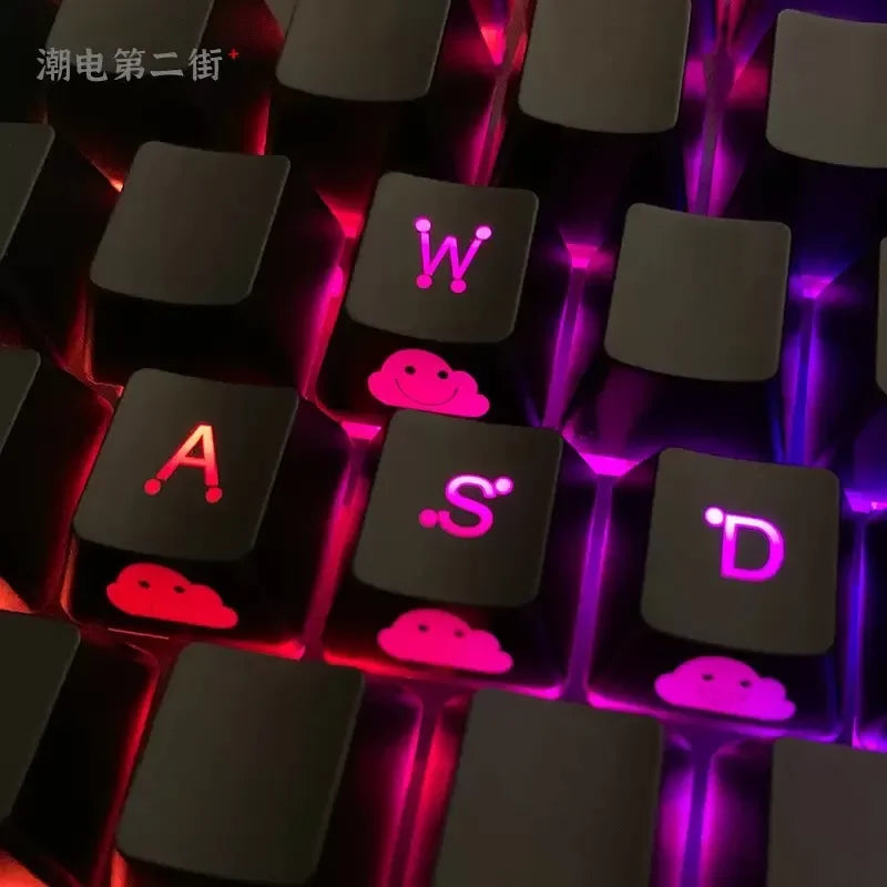 4Pcs Keycaps Lightning Baby Translucent Personalized  Mechanical Keyboard Keycaps ABS OEM Height WASD Arrow Keys Additional Keys
