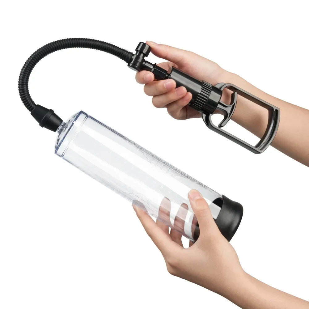Effective Penis Pump for Men Enlargement Vacuum Dick Extender with Pressure Gauge Realistic Vaginal Sleeve 3 Silicone Inserts