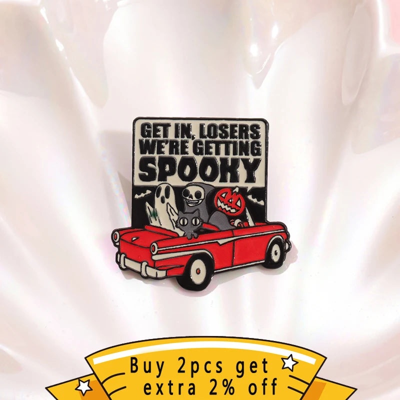 Cartoon Cool Sports Car Lapel Pin Science Fiction Film Badges Brooches For Clothing Cool Men Women Enamel Fashion Accessories