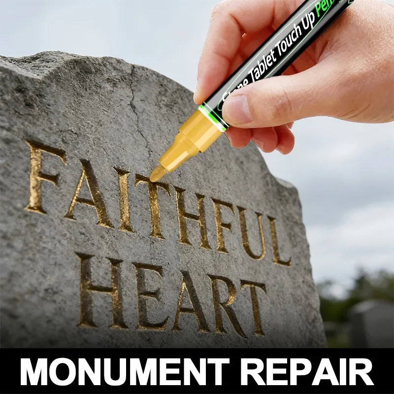 1PCS Professional Gold Tombstone Repair Pen 3mm Waterproof Metallic Inscription Marker Large Capacity Grave Stone Restoration