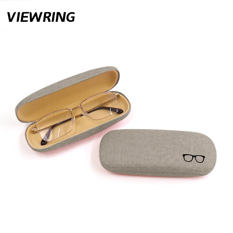 Viewring Linen Solid Color Glasses Case Hard Shell Anti Pressure Eyeglasses Portable Men's And Women's Sunglasses Storage Box