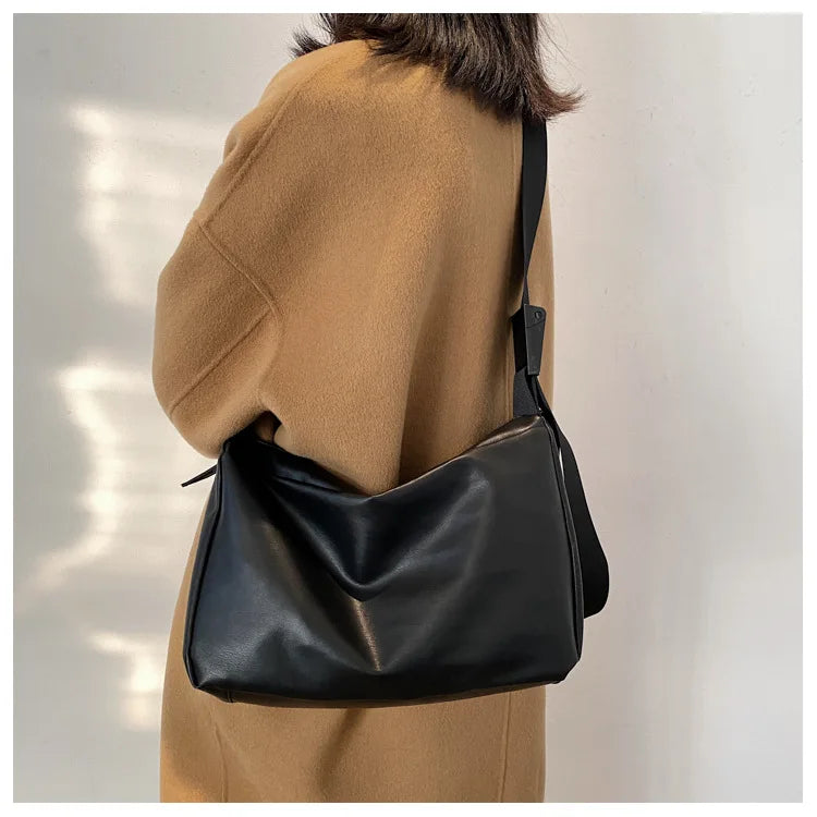 Tilorraine women bag leather large capacity single shoulder bag PU female versatile messenger bag retro style crossbody bag