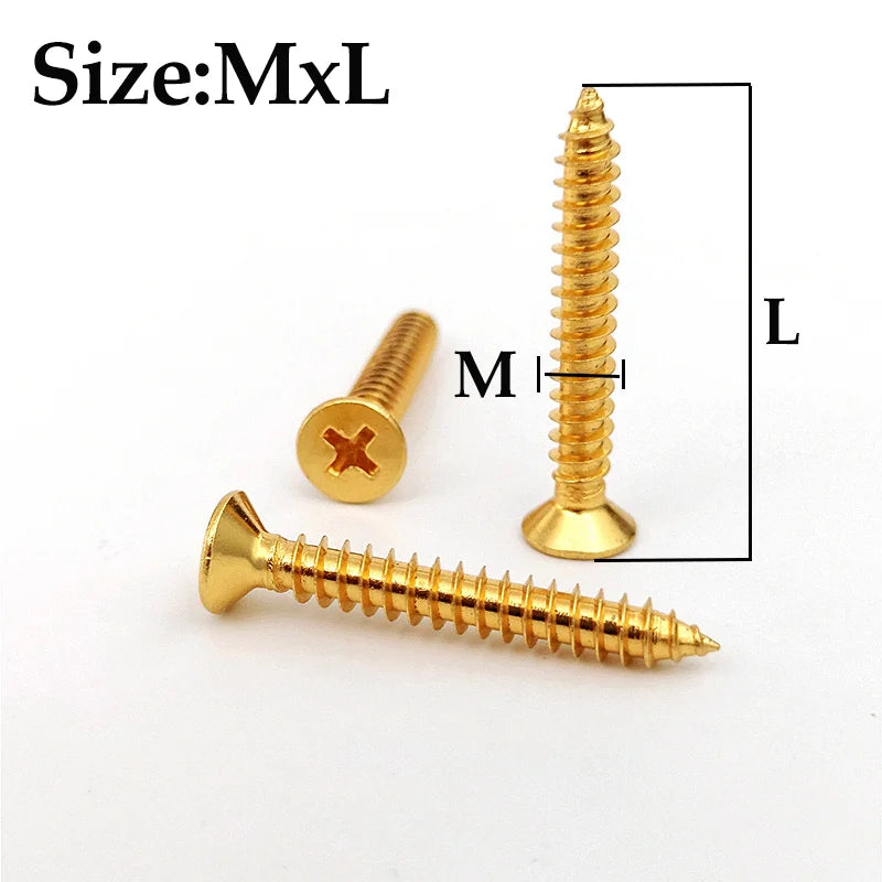 High Quality Brass Recessed Countersunk Flat Head Self-tapping Screws M2 M3 M4 Thermally Conductive Wood Phillips Furniture Bolt
