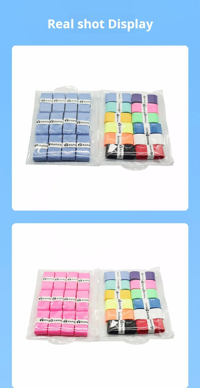 12pcs New Style Laminated Sticky Tennis Badminton Racket Overgrip Fishing Rod Wrapping Tape Quick-drying Breathable