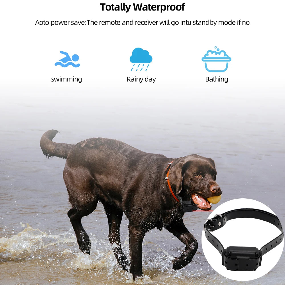 PUPOPAN 800m Dog Training Collar Waterproof Rechargeable Remote Control Pet with LCD Display for All Size Shock Vibration Sound