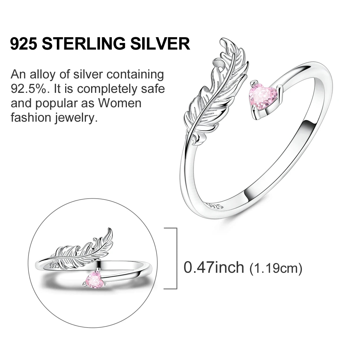 925 Silver Open Ring Sunflower Bee Star Eternal Love Jewelry Women's Wedding Gift