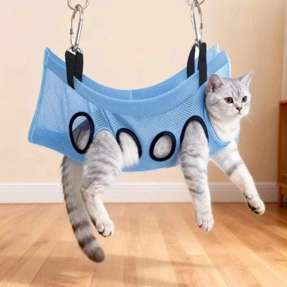 Suporte de Banho Portátil para Animais de Estimação, Rede de Contenção Ajustável em Rede para Lavagem de Cães e Gatos, Suporte em Rede Dobrável para Banho e Secagem
