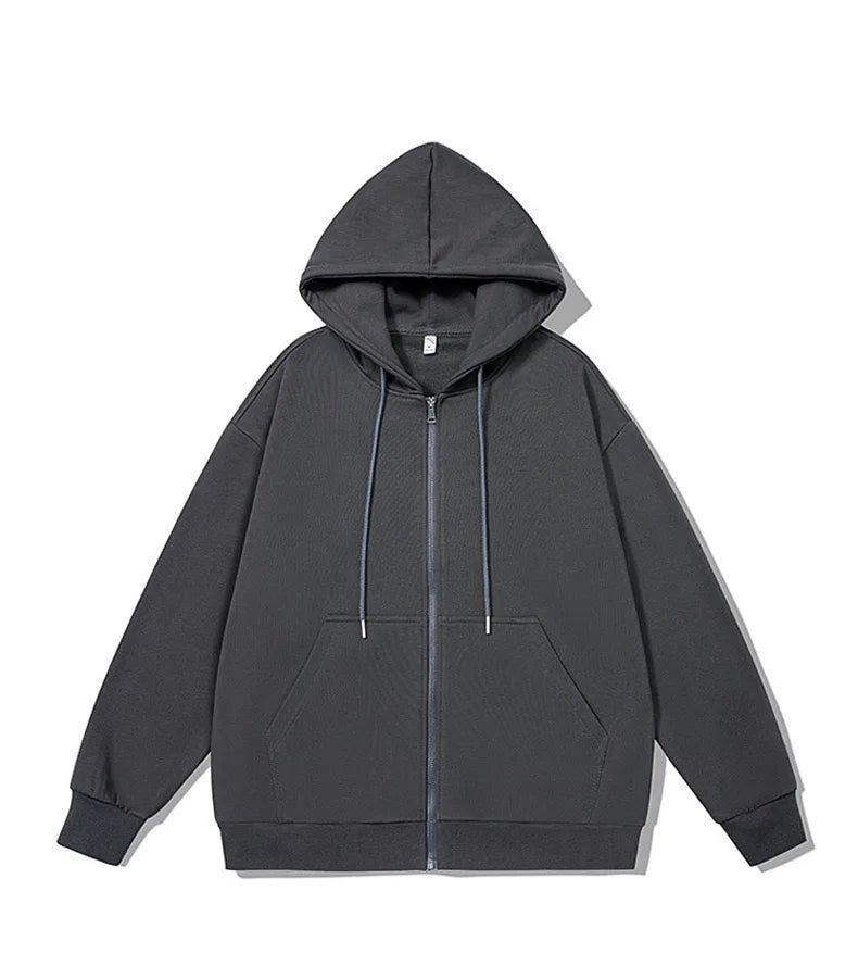 Men's and Women's Full-Zip Hooded Jackets, Zip-Up Hoodies, Casual Cardigans, Streetwear Hip-Hop PVD, Y2K Fashion, Spring Trends