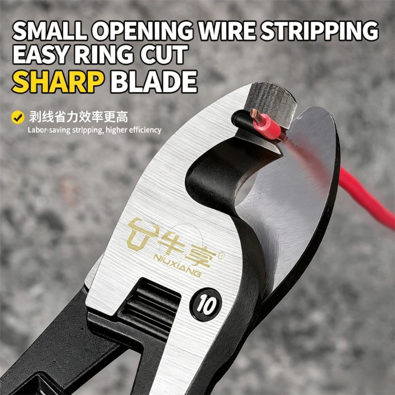 6/8/10 inch Cable Cutter Electrician Professional Wire Cable Cutter Stripper Pliers Hand Tool Cable Scissors Multifunctional