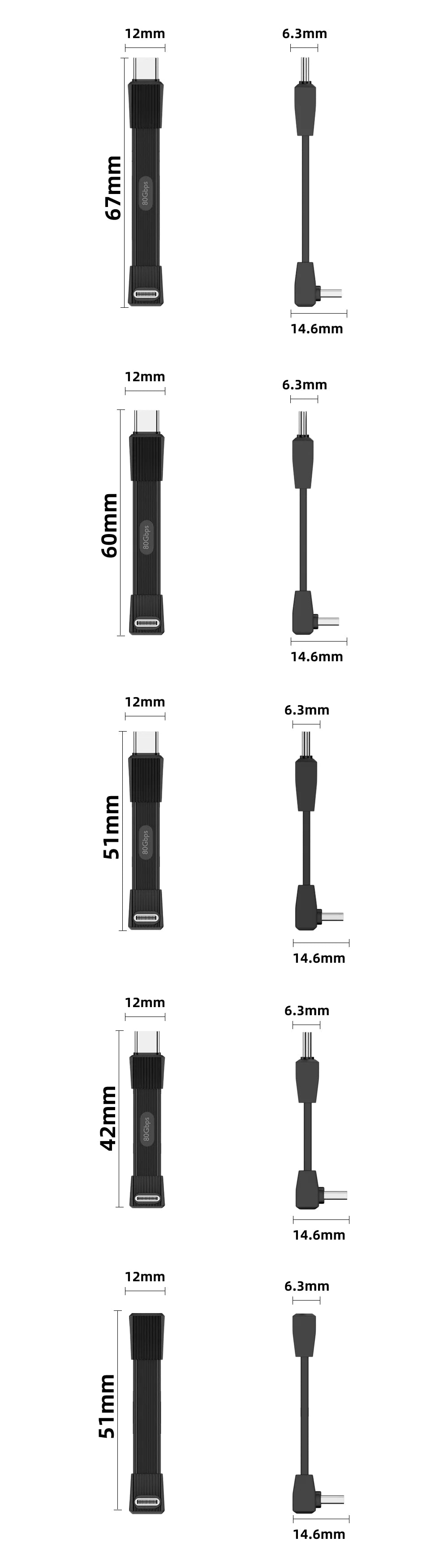 USB 4.0 Type-C to Type-C Cable 240W Fast Charging 80Gbps Data Transmission 8K60Hz Short Soft Cable Suitable for Computer Mobile
