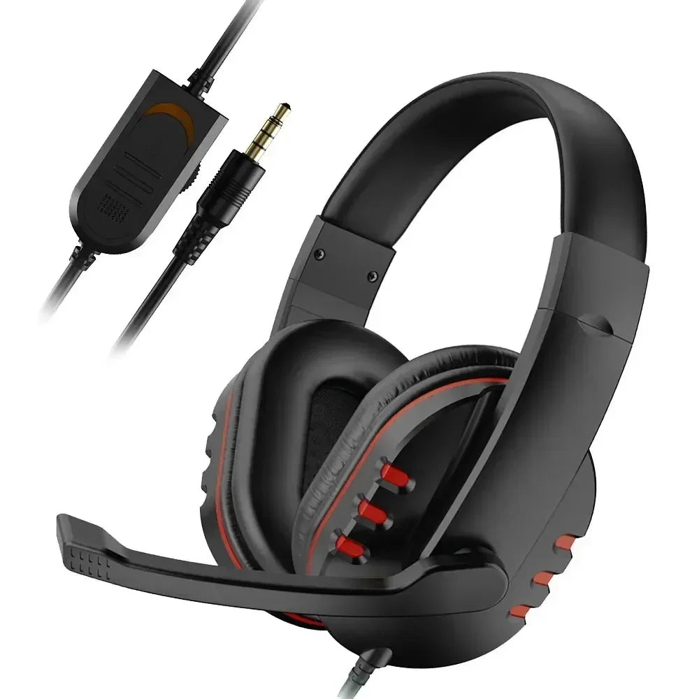 3.5mm Headphones Wired Gaming Headset Earphones For PS4 Play Station 4 Game PC Chat Headset  With Microphone