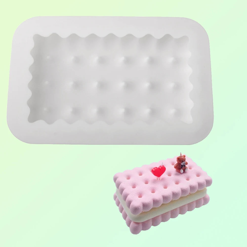 Moldes de silicone para bolachas, chocolates ou bolos em forma de coração, quadrado ou retangular, utensílios de cozinha para pastelaria e sobremesas