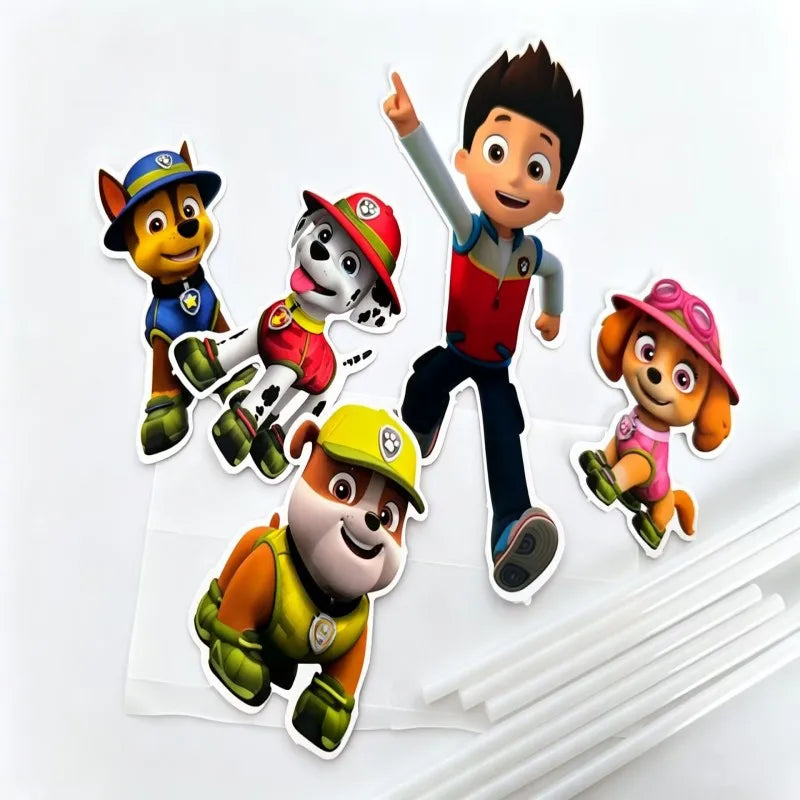 7pcs/set PAW Patrol Dog Team Cake Decoration Figurine Set Boys Patrol Leader Rick Play Toy for Birthday Parties Supplies Gifts