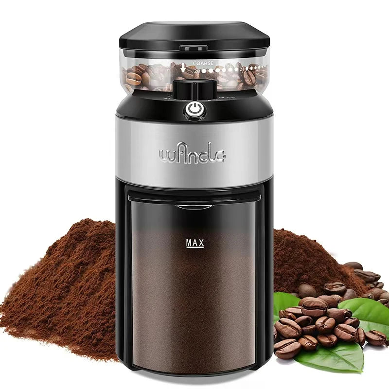 Wancle Burr Mill Coffee Grinder Electic Coffee Bean Grinder with 28 Precise Grinding Settings for Espresso Drip French Press