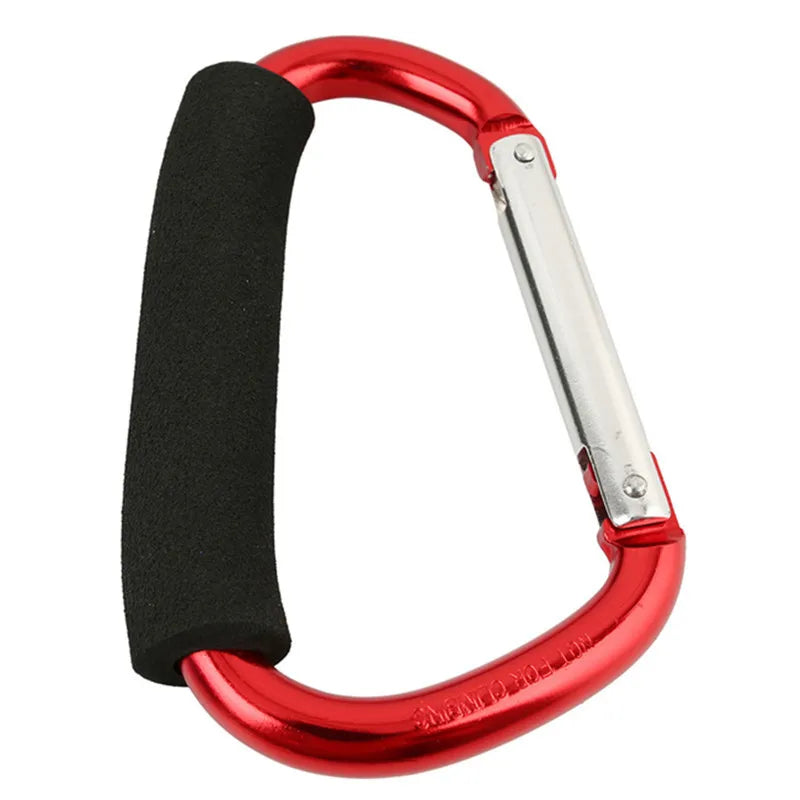 Large Carabiner Stroller Hooks Organizer Aluminum D Ring Spring Snap Keychain Clip Carry Handle for Hanging Purses Shopping Bags