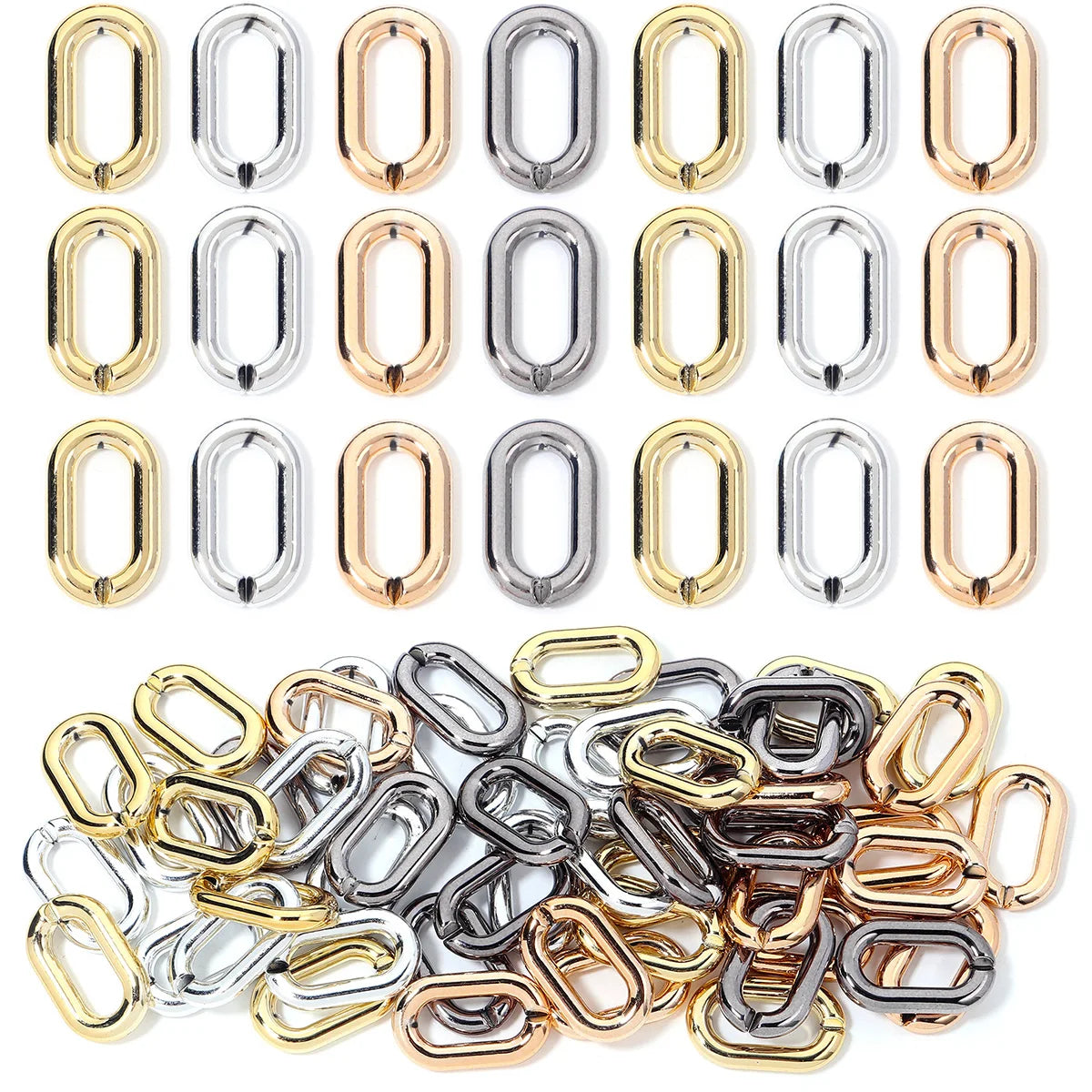 20pcs/Lot 16X27mm Plated Acrylic Chain Buckle Link Chain Connector For Jewelry Making DIY Necklace Bracelet Earring Accessory