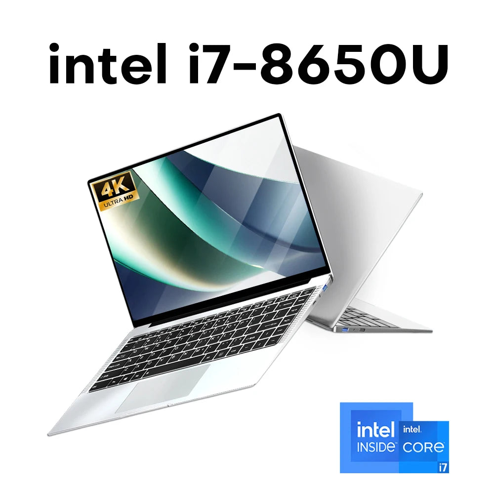 14.1' Laptop Computer PC Intel Core I7 8650U Atom 3950 Ultra Slim Notebook 12GB RAM 1TB 2TB SSD Office Study Windows 11 1920*108