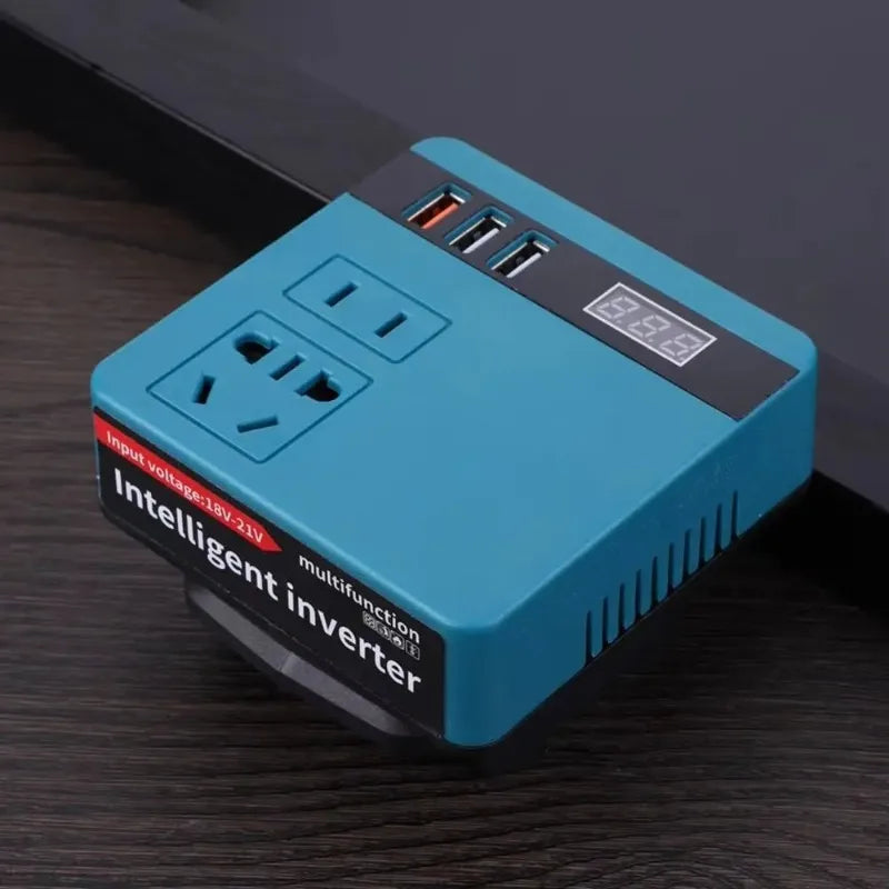 120W Lithium Battery Inverter 3 USB Ports High Power Battery Inverter Multifunction DC 21V To 220V Inverter Adapter for Makita