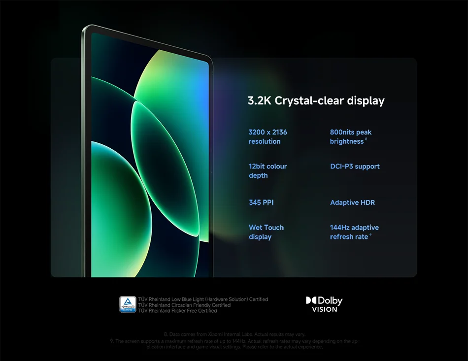 Xiaomi Pad 8 11.2-inch Global Version,Xiaomi HyperOS 3,Snapdragon®8s 4th Generation Chip,9200mAh Battery, 3.2K clear display