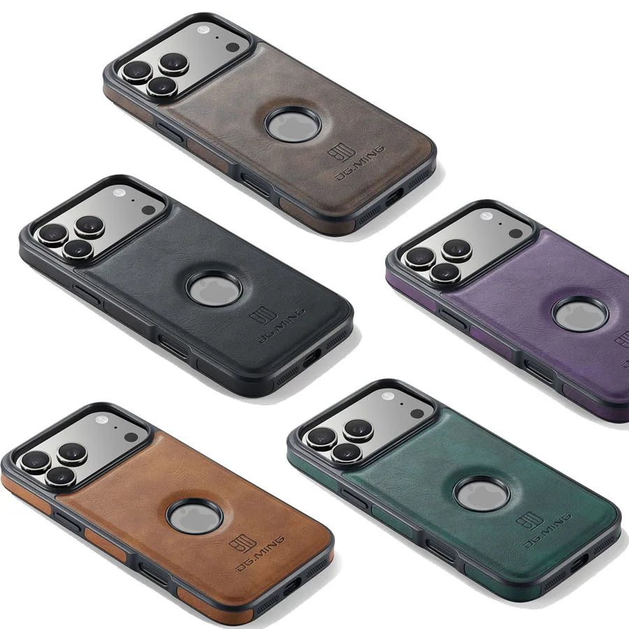 Luxury Strong Magnetic Leather Case for iPhone 16 Pro Max 17 Air 15 14 Plus 13 12 11 Logo View Wireless Macsafe Magsafe Cover