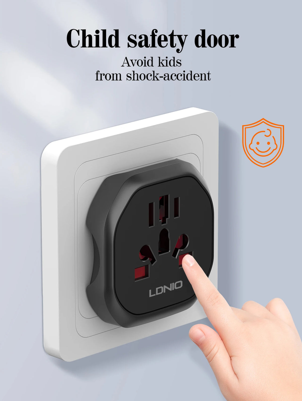 LDNIO Korea EU Plug Adapter 2500W Travel Adapter Converter High Quality Universal Socket AU US UK CN To EU KR 4.8 mm Wall Socket