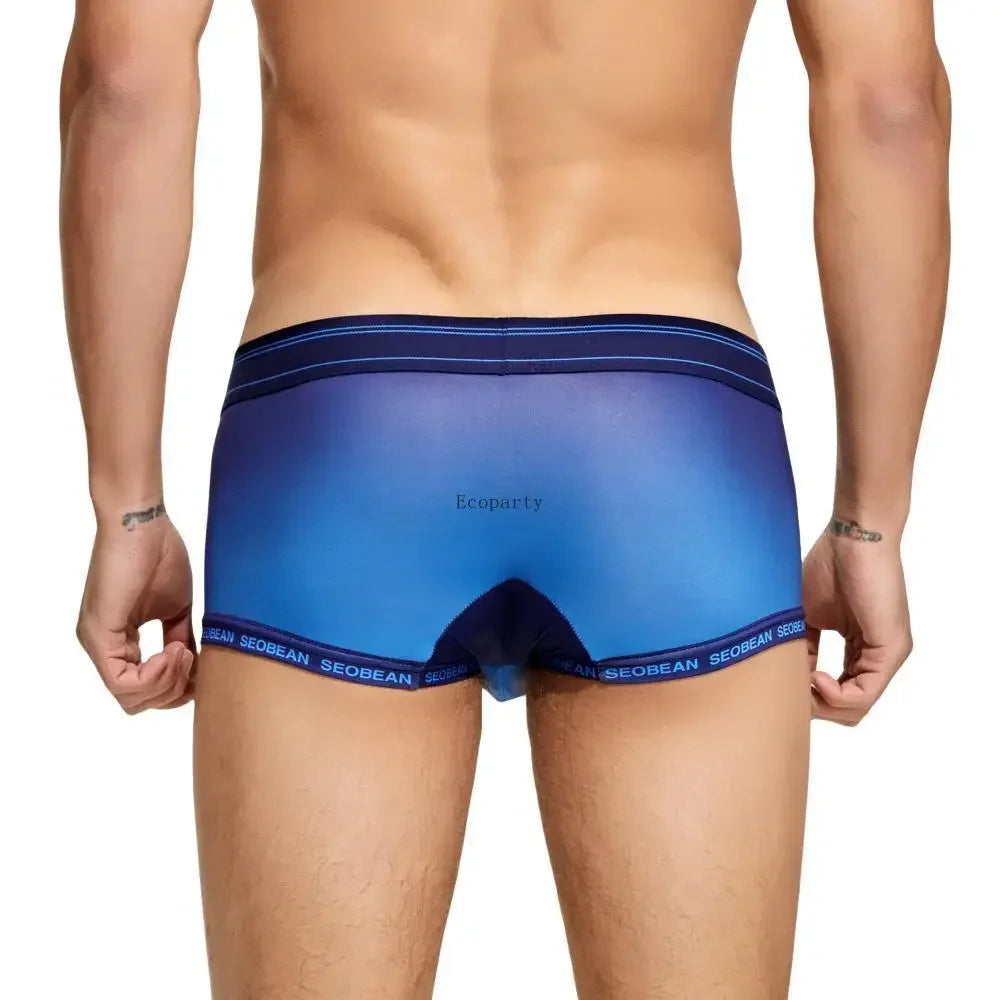 Sexy Low-waist Mens Underwear Boxers Gradient Color Underpants Boxer Shorts Male Panties Boxershorts underwear men boxer hombre