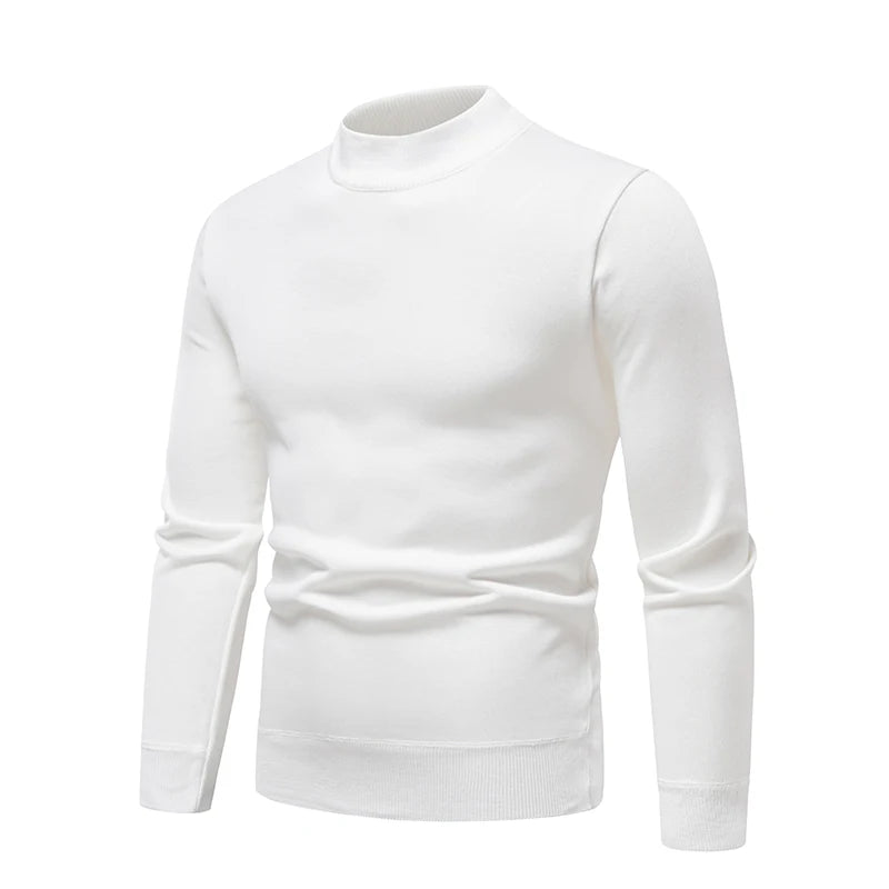 New Winter Turtleneck Sweater Thick Mens Casual Pullover Sweaters Solid Color Quality Warm Slim Turtleneck Sweaters Pullover Men