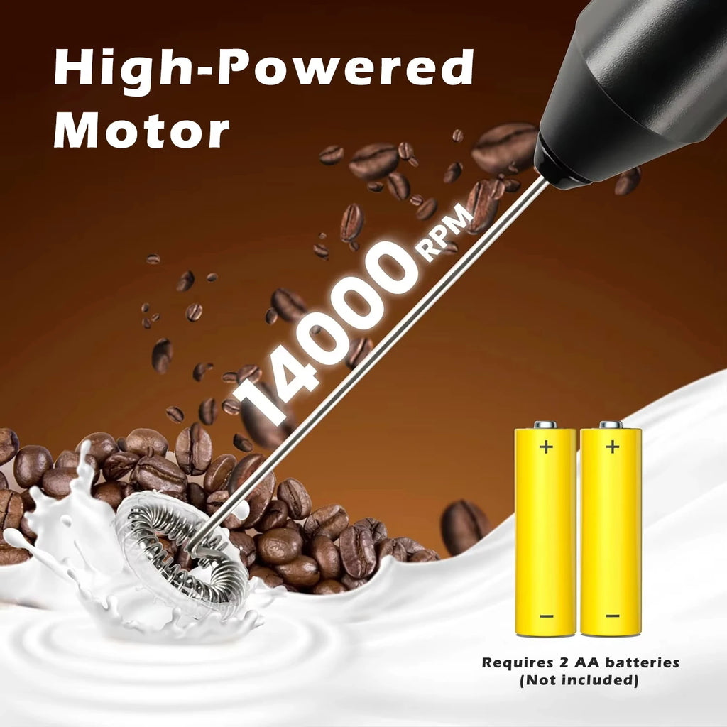 Hand-Held Electric Milk Foam Maker Coffee Mixer Kitchen Strong Egg Beater Mixer Battery AA Powered