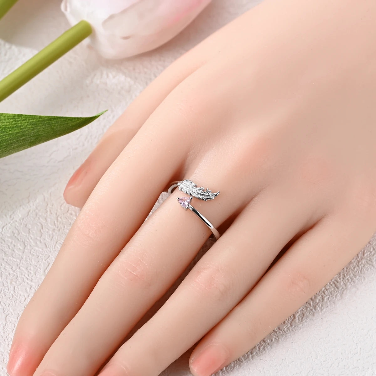 925 Silver Open Ring Sunflower Bee Star Eternal Love Jewelry Women's Wedding Gift