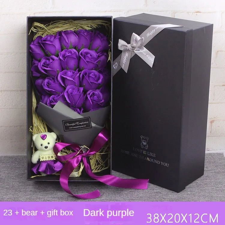 23 Soap Bouquet Gift Box Rose Birthday Gift for Girlfriend Best Friend Wife Home Decor  Artificial Flowers Gift Box Wedding