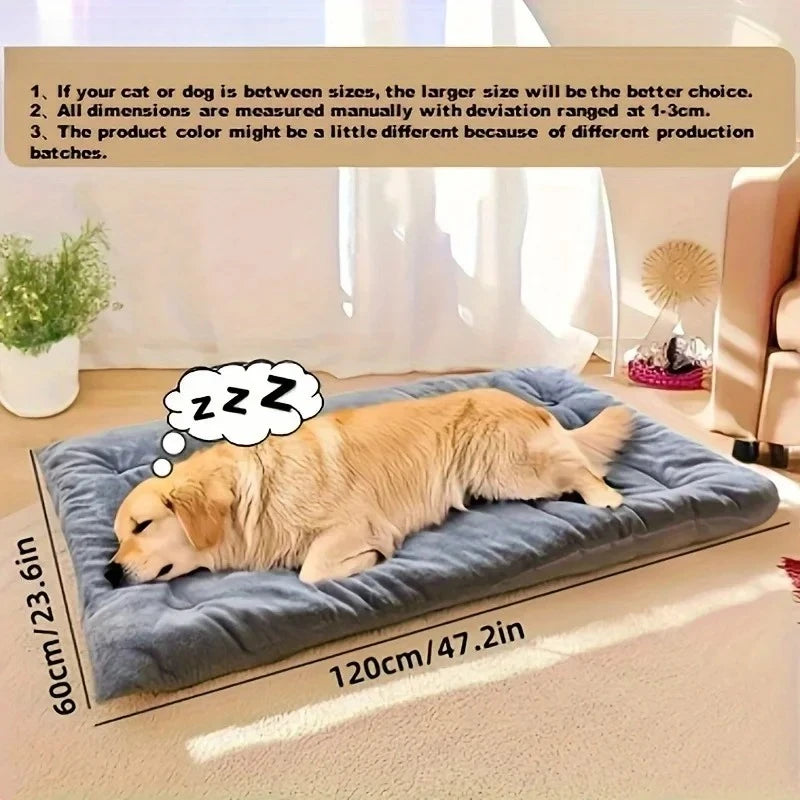 Large Plush Dog Bed Sofa Thickened Super Soft Polyester Pet Mat Dog Crate Mat Bed For Small Medium Large Dog Bed