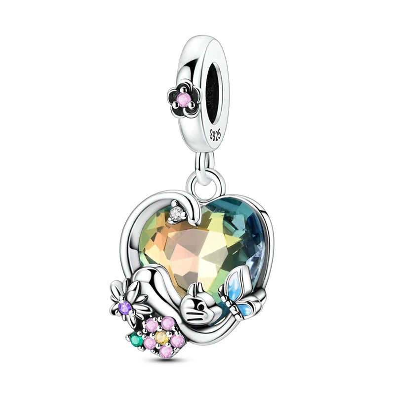 New Original Charm Beads 925 Sterling Silver Butterfly Hot Air Balloon Dangle For Bracelet Women Girl Fine DIY Jewelry Gift