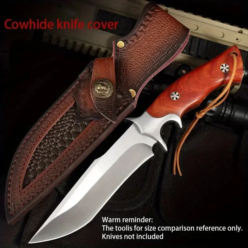 High-Quality Newest Leather Blade Carrier with Storage Pocket Compatible with Various EDC Knives (Knife Not Included)