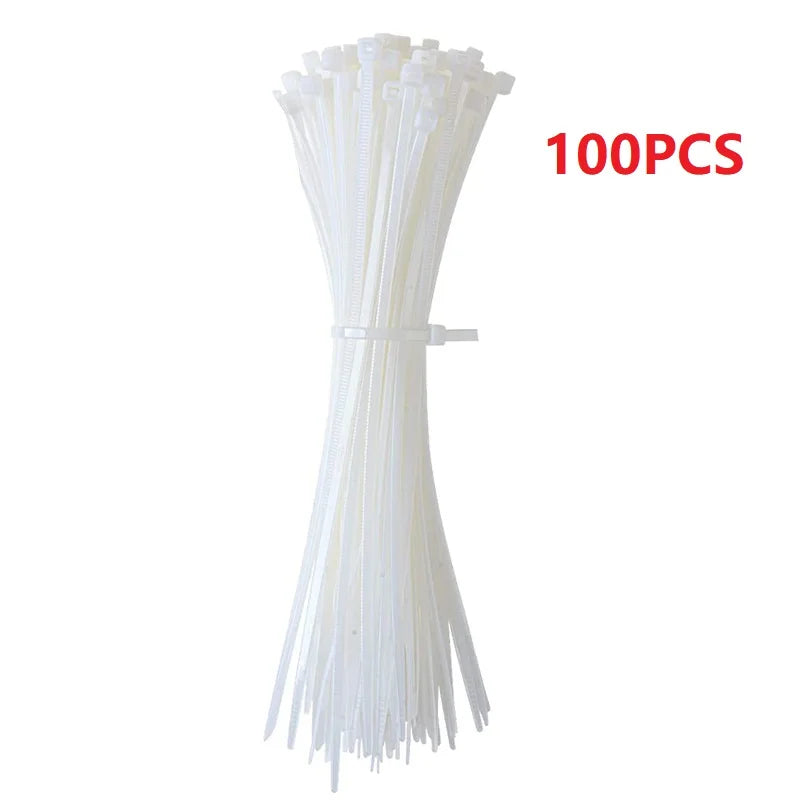50/100/150pcs Nylon Self-Adhesive Cable Ties Mount Wire Fasten Organizer Fixers Easy Cable Management System Reusable Durable