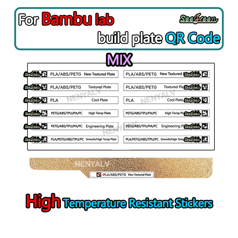 For Bambu Lab X1c Build Plate QR Code Sticker Bambulab QR Code For Bambu Lab X1C Third Party Build Plates