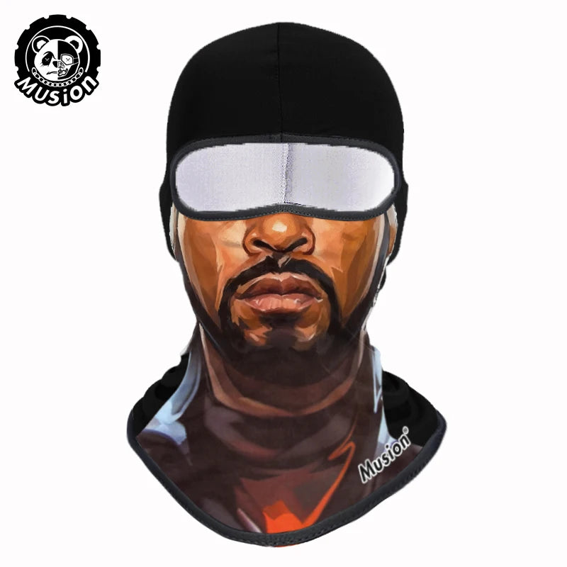 Musion Balaclava Helmet Liner Full Face Mask Skull Print Moto Topeng Muka Rider for Cycling and Riding Motorcycle