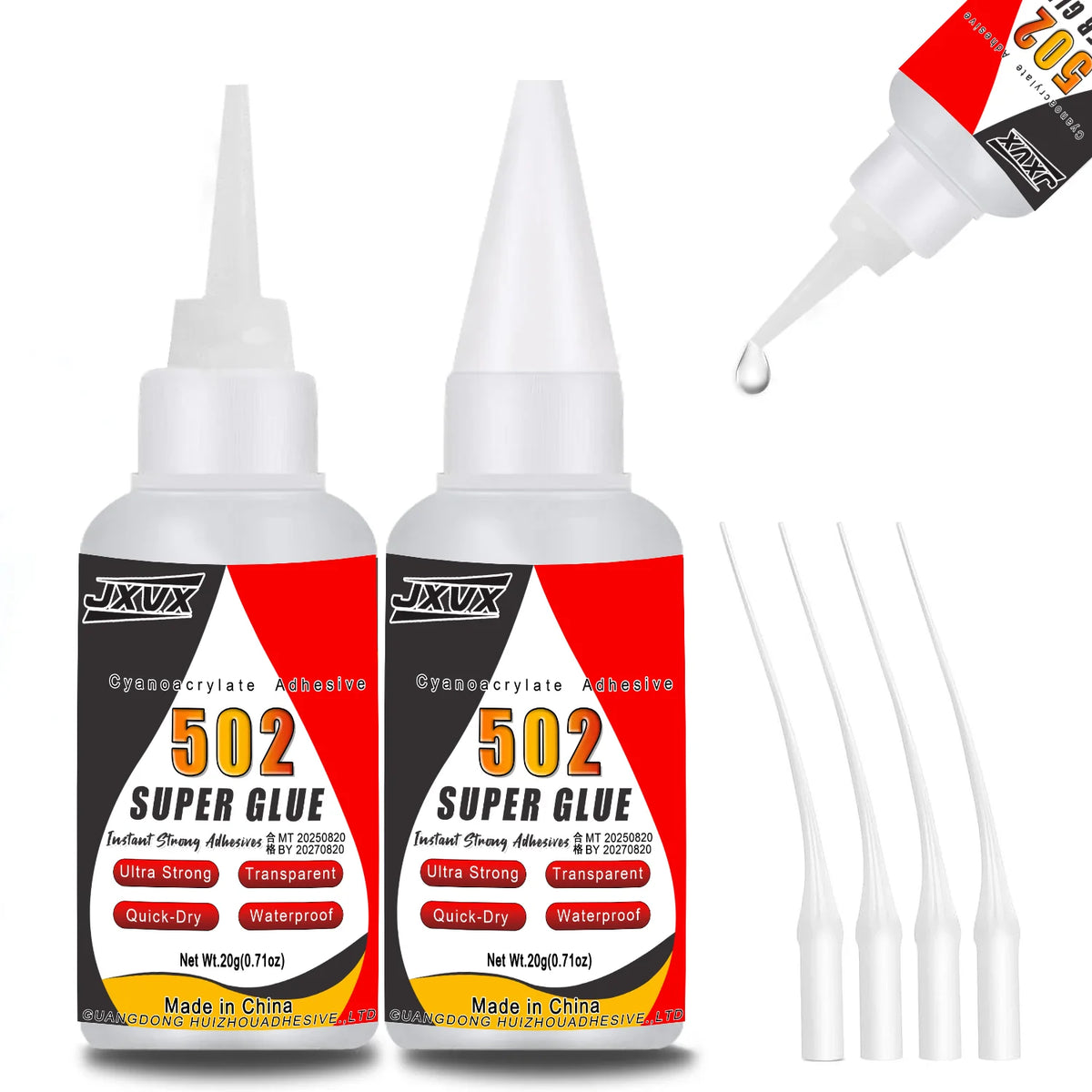 502 Super Glue Quick-drying Strong Cyanoacrylate Glue is used for diy handicraft repair of metal, wood, plastic and ceramics.20g