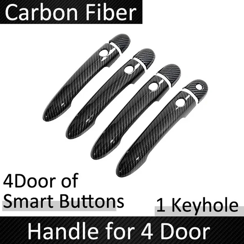 Car Door Handle Covers For Renault Megane II MK2 2003~2007 2008 Imitation Carbon Fiber Or Chrome Door Auto Stickers Accessories