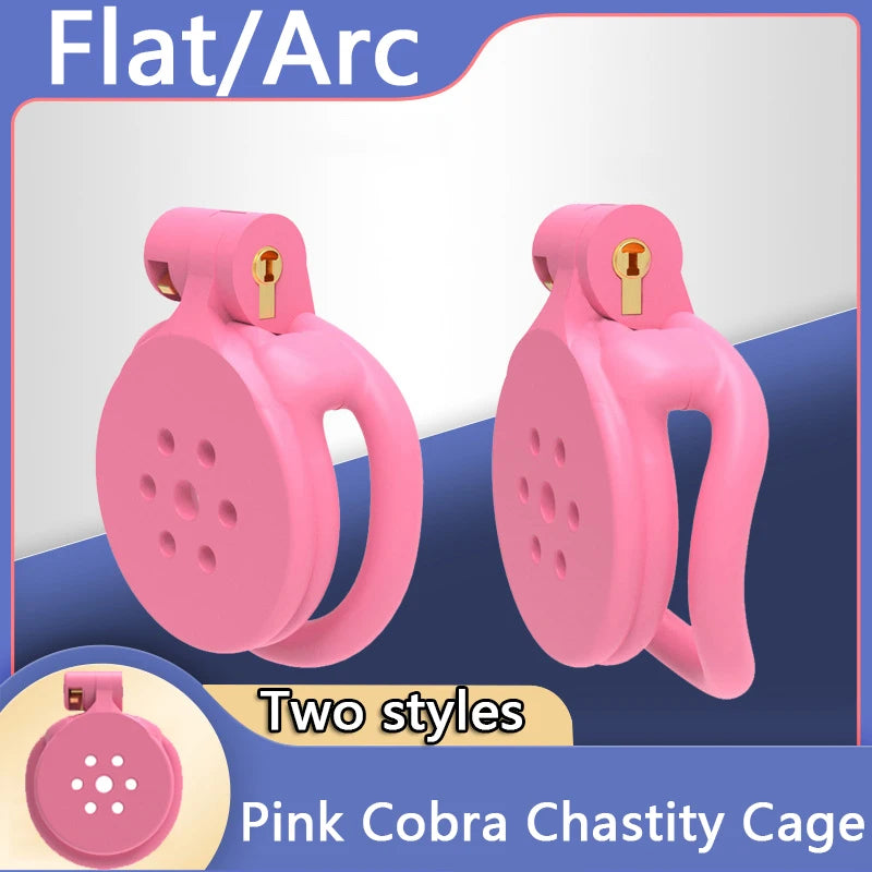 New Male Pink Flat Cage 3D Printed Abstinence Anti-Escape Chastity Device Arc/Flat Two Styles Sissy Hidden Underbelly Cock Sexy