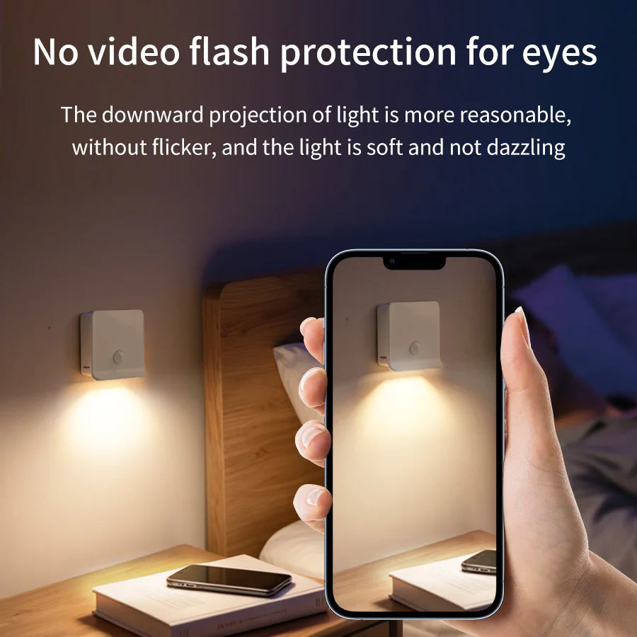 Motion Sensor Cabinet Light Wireless USB Rechargeable LED Lights Wardrobe Lamp Kitchen Stairs Hallway Bedroom Closet Night Light