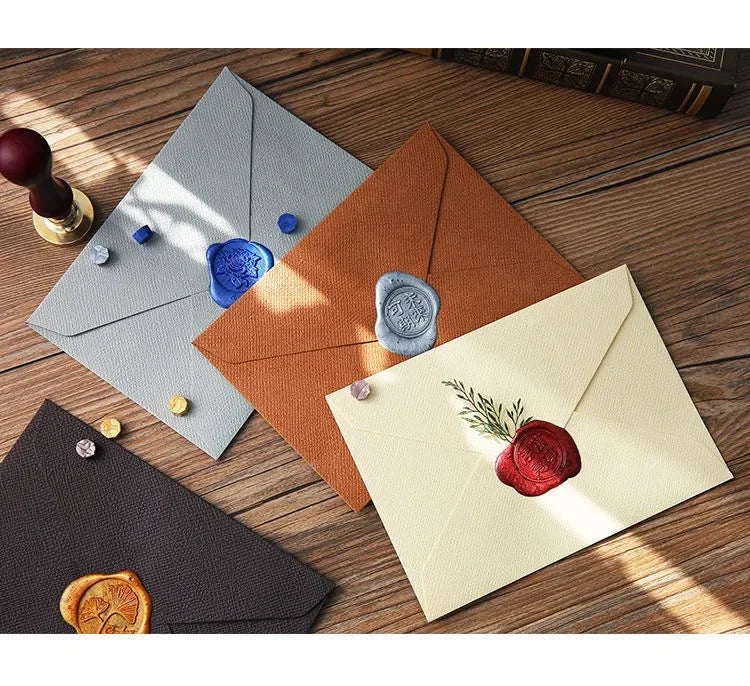 10pcs/batch Linen Envelope Letter Paper Set with Retro Wind Sealing Bag