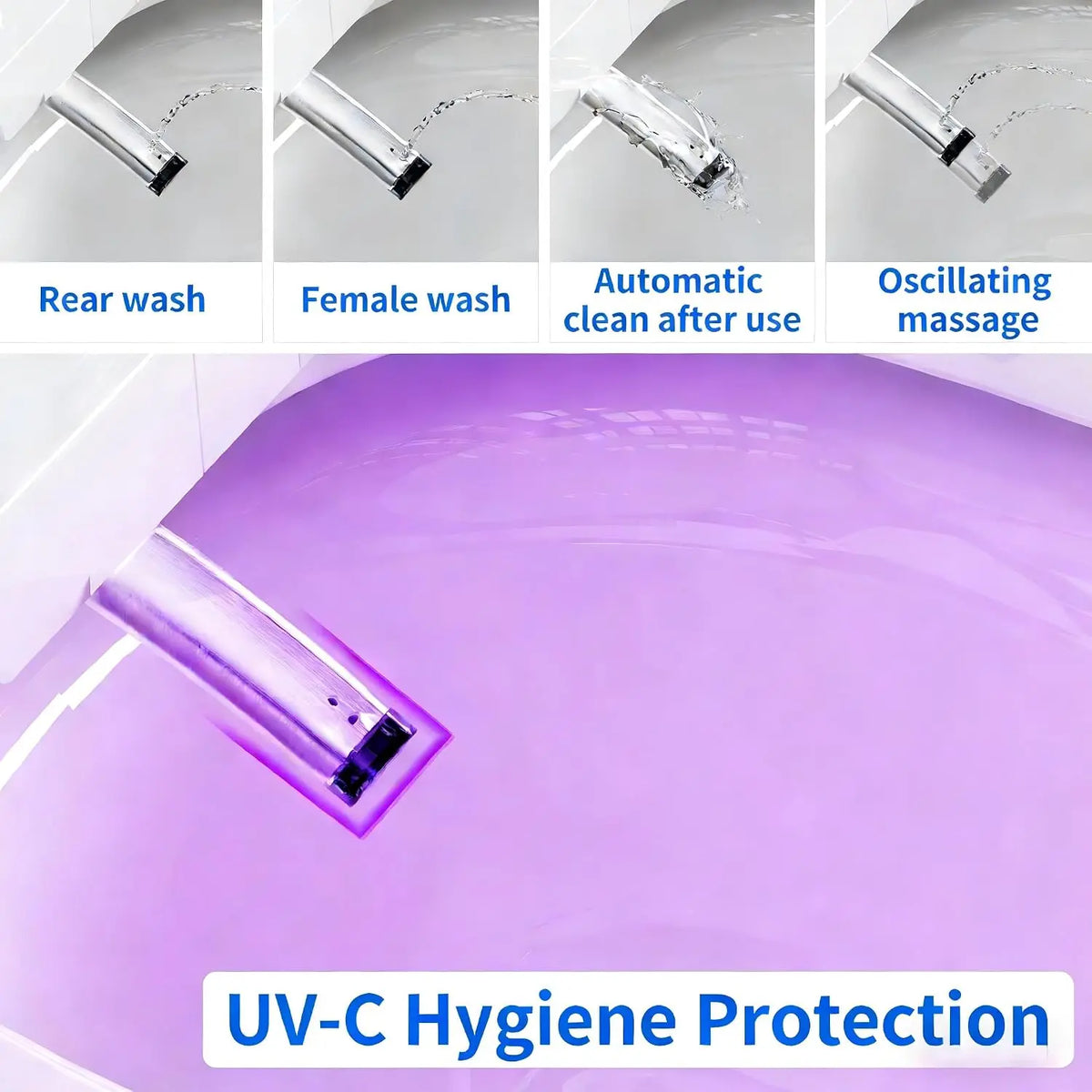Smart Toilet with Bidet Built in, UV Self-Clean Nozzle, Auto Open Close, Customized